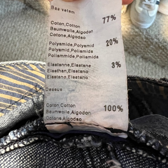 Chipie Denim Skirt Straight High Slit Size 40 US 10 Fly Front Yoke Pockets Midi - Picture 9 of 9